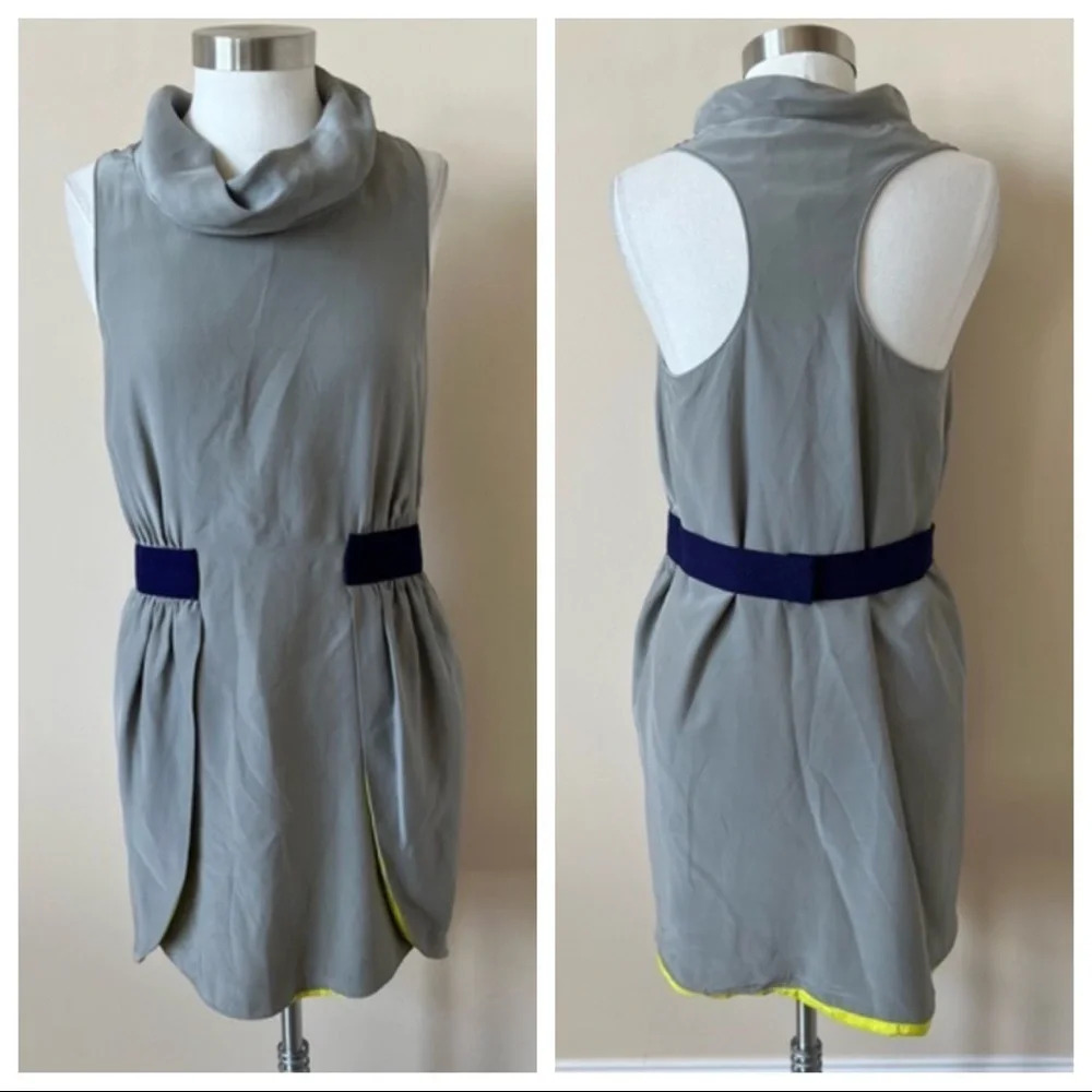 Thread social 100% silk pop color hem dress 5570